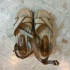 Used Once Sam Edelman Tan Brown Sandals with Buckle Closure